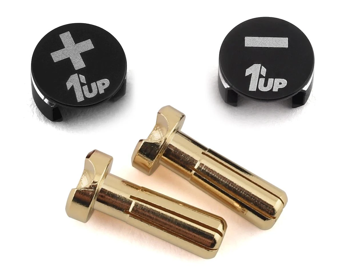 1UP Racing LowPro Bullet Plug Grips W/4mm Bullets (Black/Black) 1 1UP Racing LowPro Bullet Plug Grips W/4mm Bullets (Black/Black)