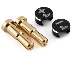 1UP Racing LowPro Bullet Plug Grips W/4-5mm Bullets (Black/Black)