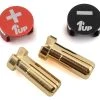 1UP Racing LowPro Bullet Plug Grips W/5mm Bullets (Black/Red)