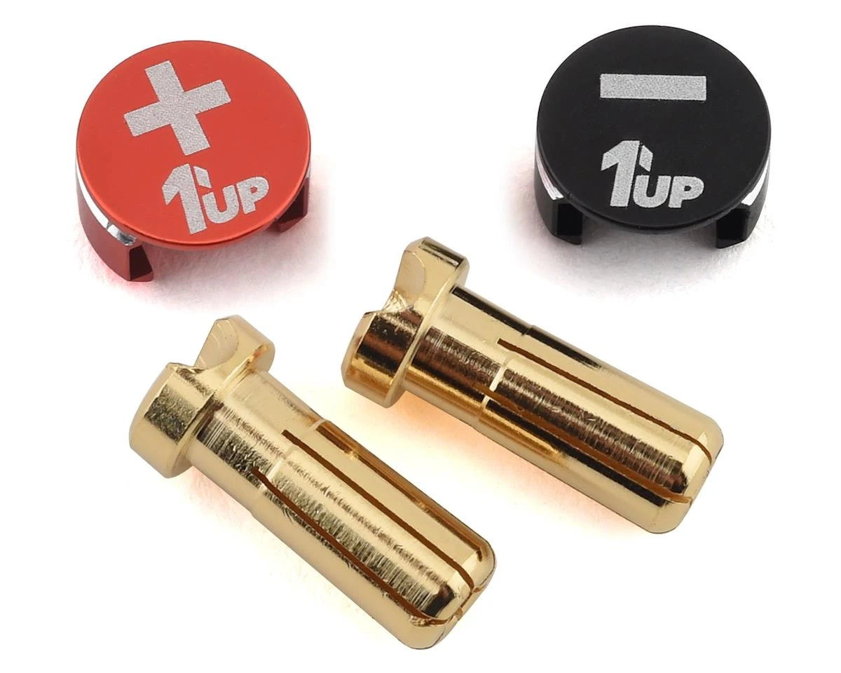 1UP Racing LowPro Bullet Plug Grips W/5mm Bullets (Black/Red) 1 1UP Racing LowPro Bullet Plug Grips W/5mm Bullets (Black/Red)