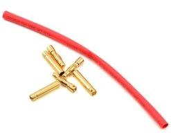 E-Flite 4mm Gold Bullet Connector Set W/Heatshrink (3 Male/3 Female)