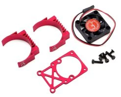 Hot Racing Clip-On Two-Piece Motor Heat Sink W/Fan (Red)