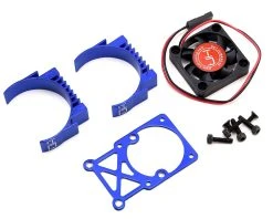 Hot Racing Clip-On Two-Piece Motor Heat Sink W/Fan (Blue)