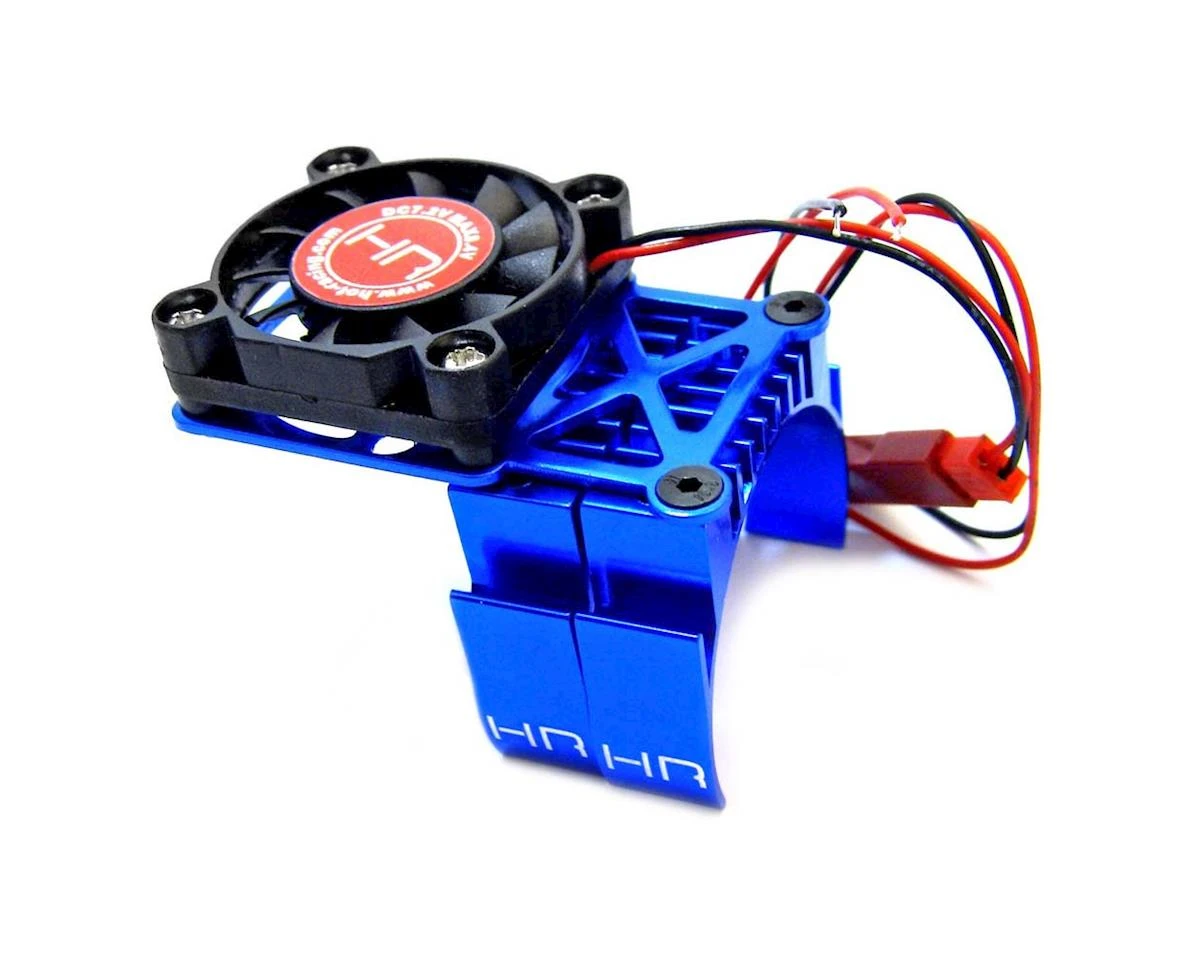 Hot Racing Clip-On Two-Piece Motor Heat Sink W/Fan (Blue) 3 Hot Racing Clip-On Two-Piece Motor Heat Sink W/Fan (Blue) - Image 3