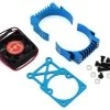 Hot Racing Clip-On Two-Piece Motor Heat Sink W/Fan (Tamiya Blue)