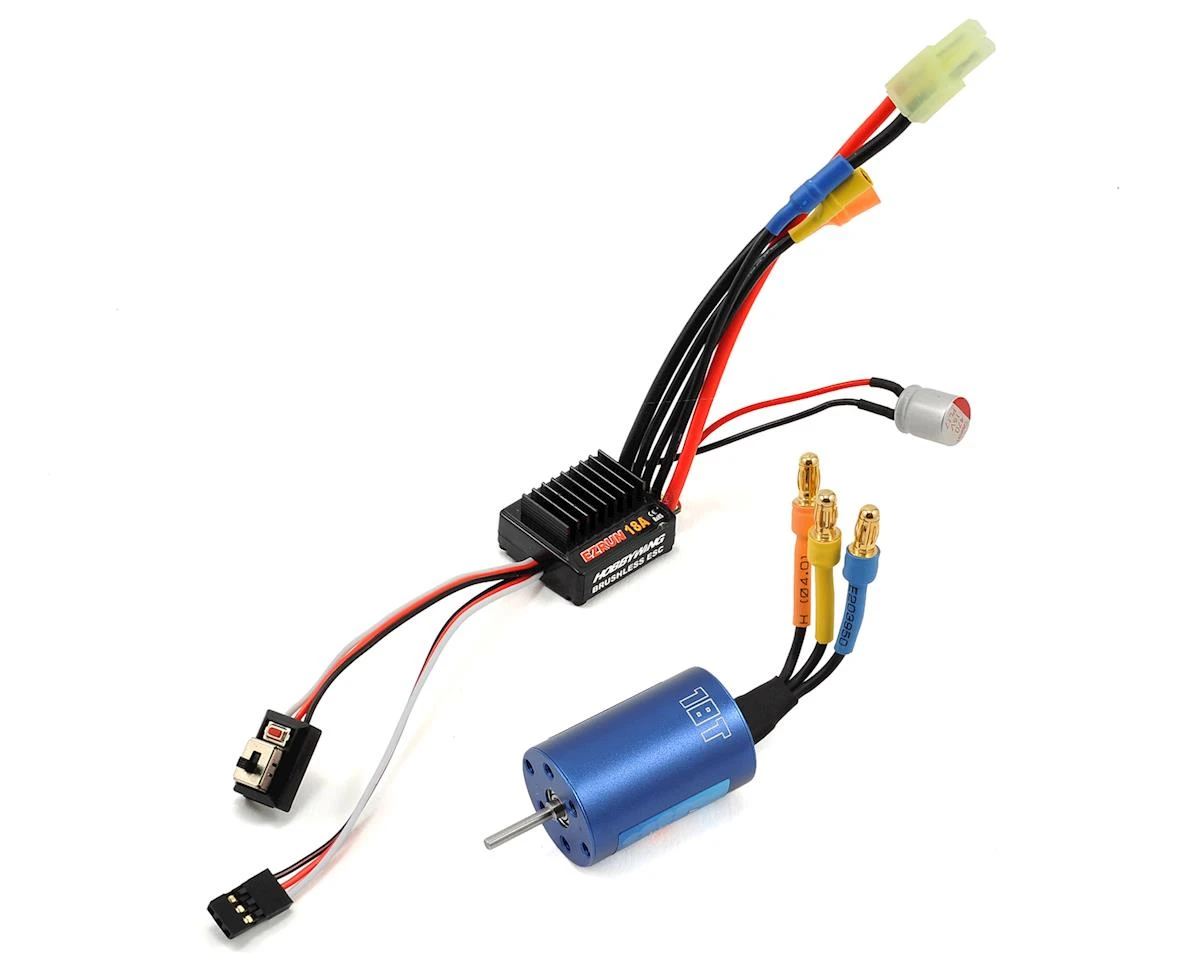 Hobbywing EZRun 18A Sensorless Brushless ESC/Motor Combo (18.0T/5200kV) W/Program Box 1 Hobbywing EZRun 18A Sensorless Brushless ESC/Motor Combo (18.0T/5200kV) W/Program Box