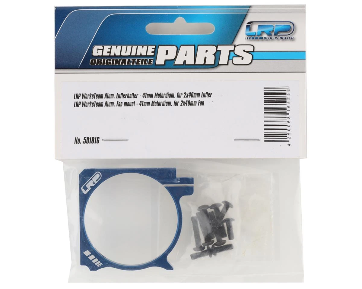 LRP WorksTeam 1/8 Aluminum 40mm Fan Mount (Blue) 2 LRP WorksTeam 1/8 Aluminum 40mm Fan Mount (Blue) - Image 2