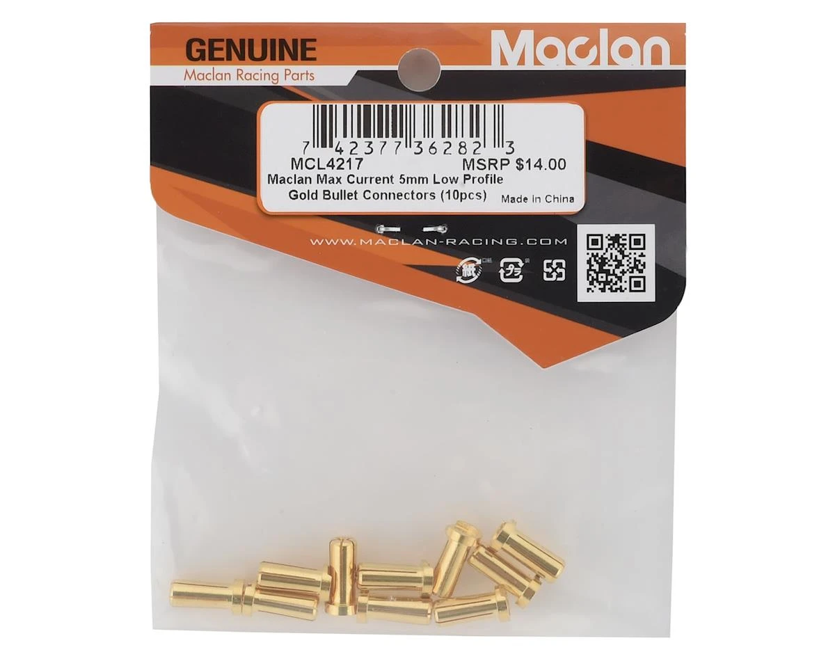 Maclan Max Current 5mm Low Profile Gold Bullet Connectors (10) 2 Maclan Max Current 5mm Low Profile Gold Bullet Connectors (10) - Image 2