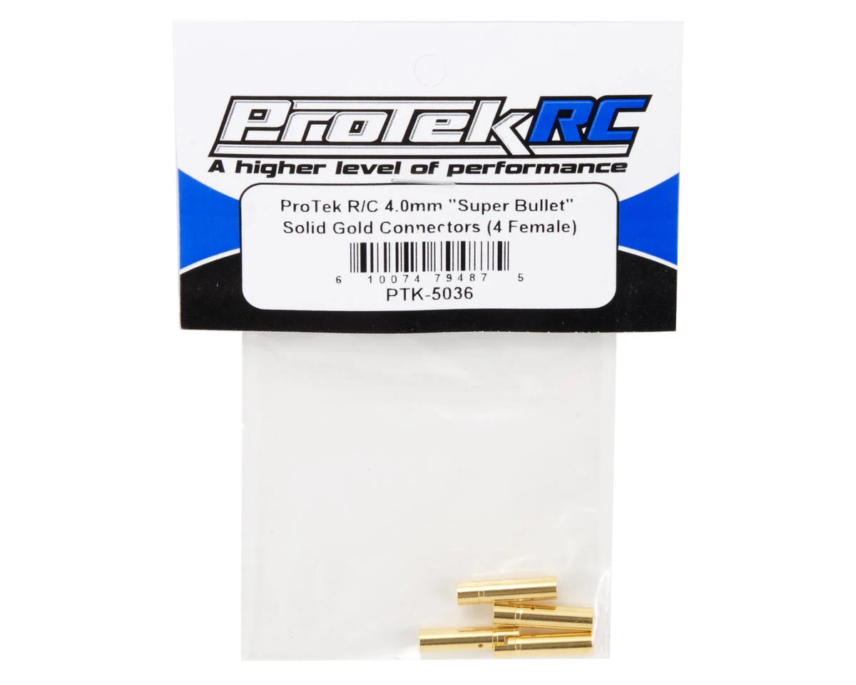 Protek RC 4.0mm "Super Bullet" Solid Gold Connectors (4 Female) 2 Protek RC 4.0mm "Super Bullet" Solid Gold Connectors (4 Female) - Image 2