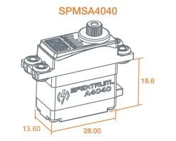 Spektrum RC A4040 MT/HS Micro Metal Gear Servo (High Voltage) 11 Spektrum RC A4040 MT/HS Micro Metal Gear Servo (High Voltage) -Furitek shop spmsa4040 5