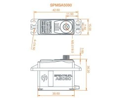 Spektrum RC A5080 MT/HS Metal Gear Mini Digital Servo (High Voltage) -Furitek shop spmsa5080 5