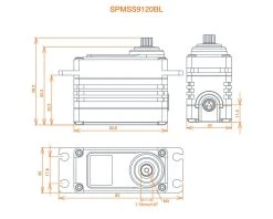 Spektrum RC 9120BL 1/5 Brushless High Torque Metal Gear Servo (High Voltage) -Furitek shop spmss9120bl 2