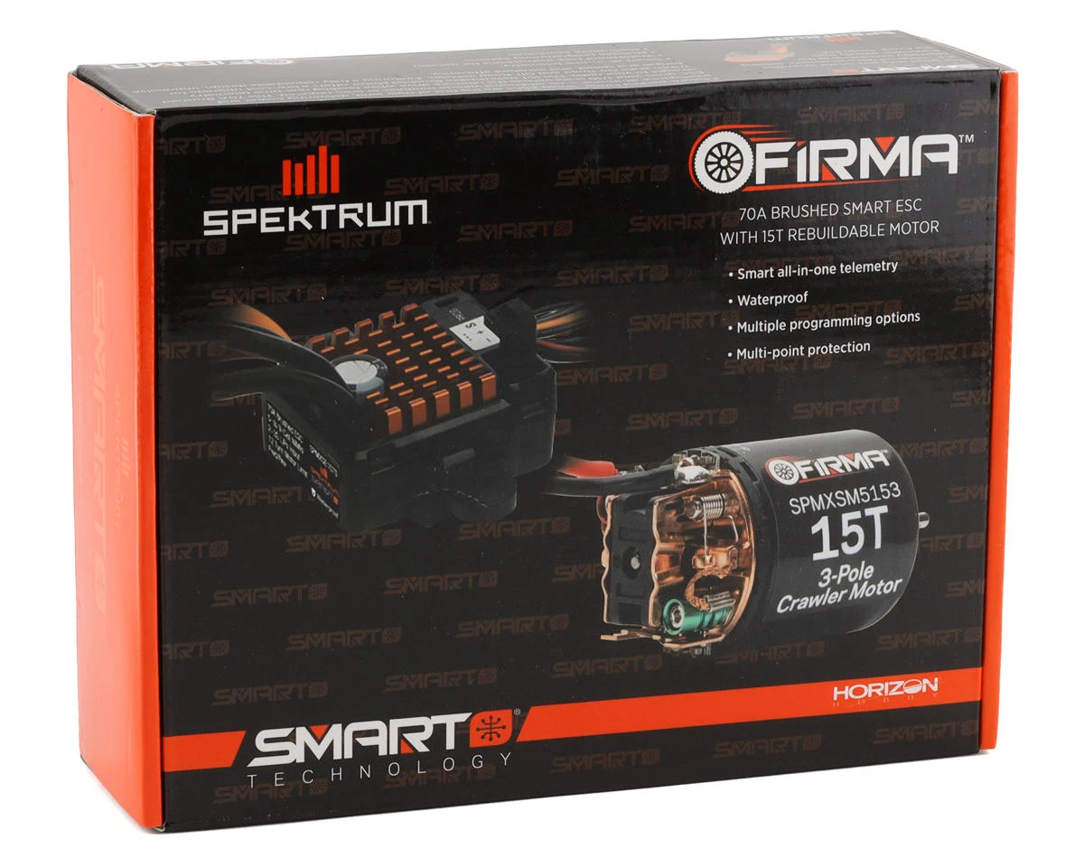 Spektrum RC Firma 70A Smart Waterproof Brushed ESC & 15T Brushed Motor Combo 3 Spektrum RC Firma 70A Smart Waterproof Brushed ESC & 15T Brushed Motor Combo - Image 3