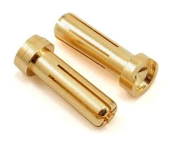 TQ WIRE 5mm "Low Profile" Male Bullet Connector (Gold) (2)