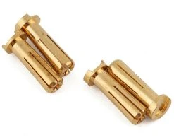 YEAH RACING Male 5mm Gold Bullet Plugs (4)
