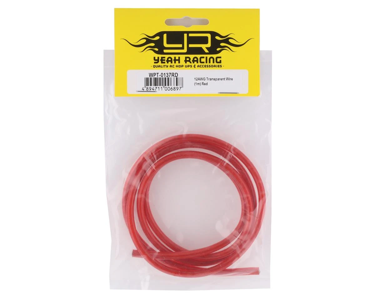 YEAH RACING 12AWG Transparent Wire (Red) (3.2') 2 YEAH RACING 12AWG Transparent Wire (Red) (3.2') - Image 2