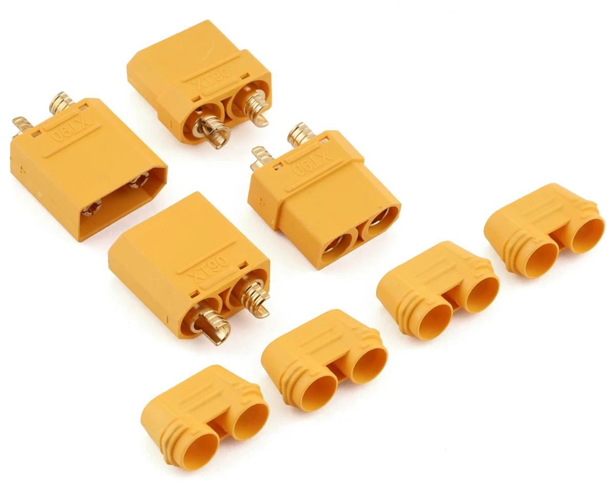 YEAH RACING XT90 Connectors W/Covers (2 Female/2 Male) (Yellow) 1 YEAH RACING XT90 Connectors W/Covers (2 Female/2 Male) (Yellow)