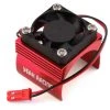 YEAH RACING Aluminum 540 Size Motor Heat Sink W/Cooling Fan (Red)