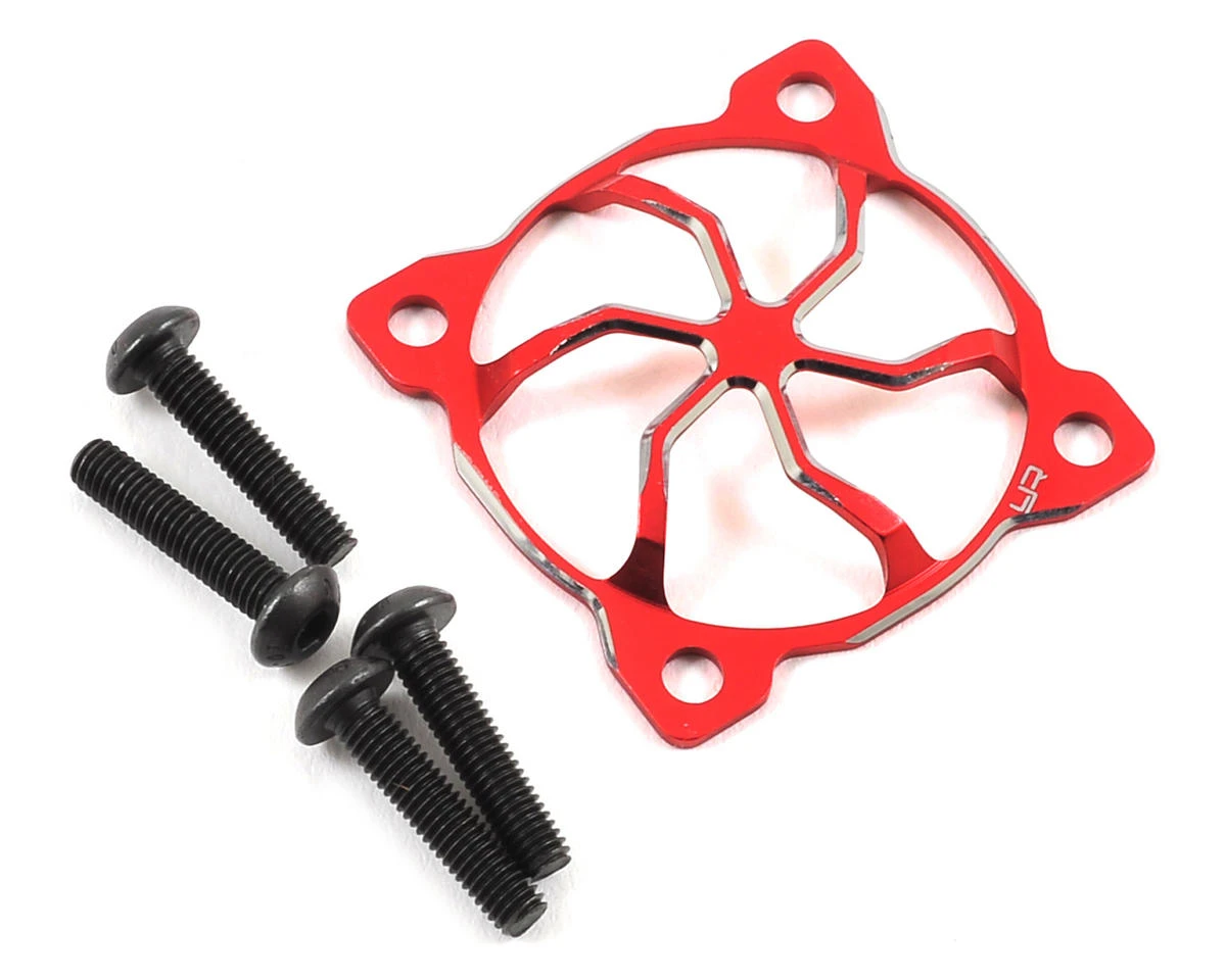 YEAH RACING 30x30mm "3D Whirlwind" Aluminum Fan Protector (Red) 1 YEAH RACING 30x30mm "3D Whirlwind" Aluminum Fan Protector (Red)