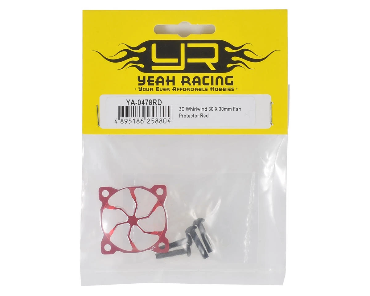 YEAH RACING 30x30mm "3D Whirlwind" Aluminum Fan Protector (Red) 2 YEAH RACING 30x30mm "3D Whirlwind" Aluminum Fan Protector (Red) - Image 2