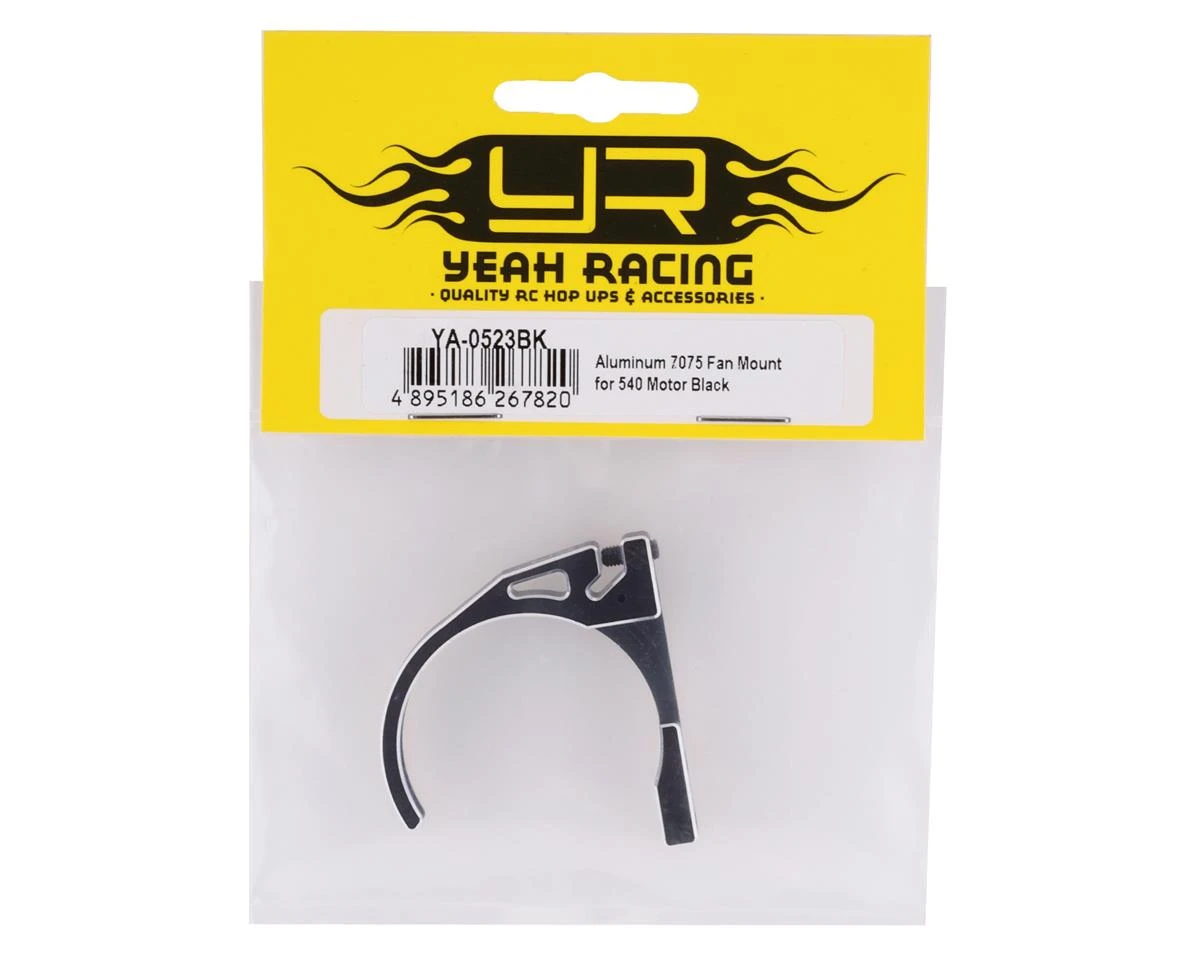 YEAH RACING 1/10 Scale Motor Aluminum Fan Mount (Black) 2 YEAH RACING 1/10 Scale Motor Aluminum Fan Mount (Black) - Image 2